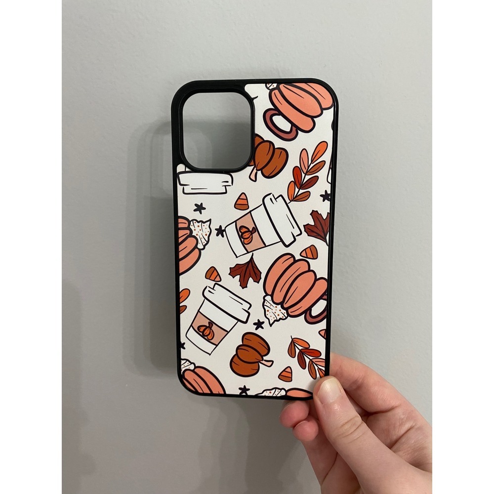 Phone Case iPhone 12 Pro Max Multicolor Autumn Pumpkin Coffee Fall Print Cover